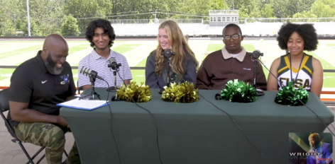 Students and Dr. Wright during the second episode of the Wright on Education podcast