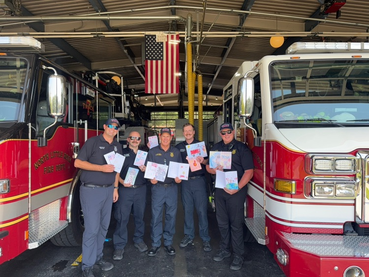 firefighters with letters