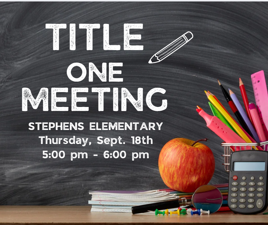 Title I Meeting Thursday, Sept. 18th at 5:00 pm