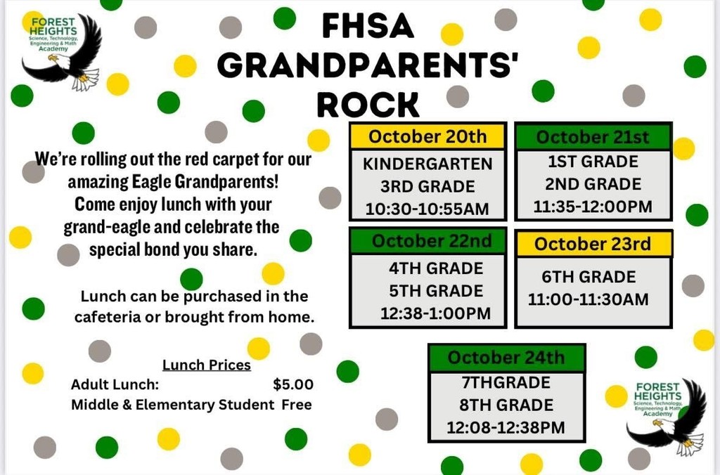 We are rolling out the red carpet for our amazing Eagle Grandparents! Come enjoy lunch with your grand-Eagle and celebrate the special bond you share.