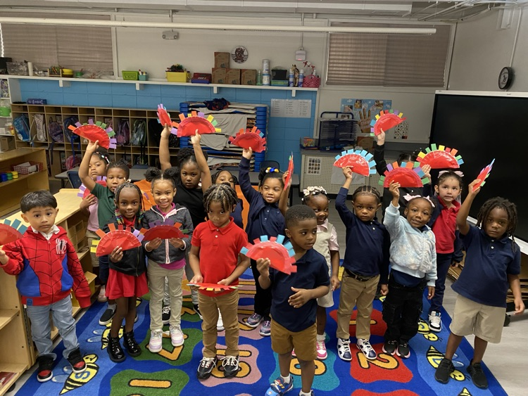 Mrs. David’s and Ms. Carruth’s class made tambourines for Hispanic Heritage month!