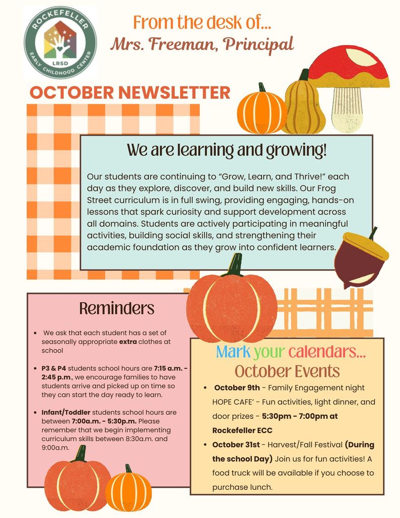 Rockefeller ECC October News Letter
