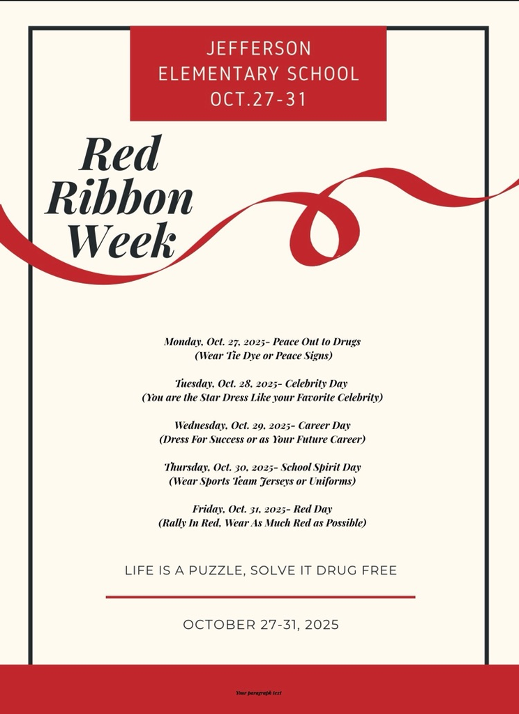 red ribbon week last week of October