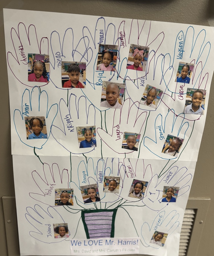 Ms. David & Ms. Carruth’s students said Principal Harris is the best there is hands up!