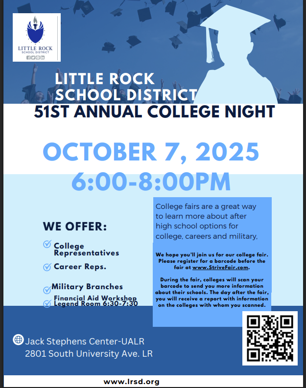 English Flyer for LRSD 51st College Night