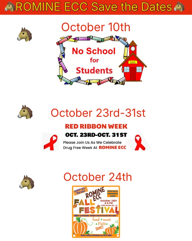 October Events for Romine ECC students & staff