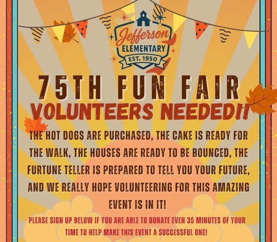 Fun Fair volunteers needed the hot dogs are purchased the cake is ready for the walk the houses are ready to be bounced we really need volunteers