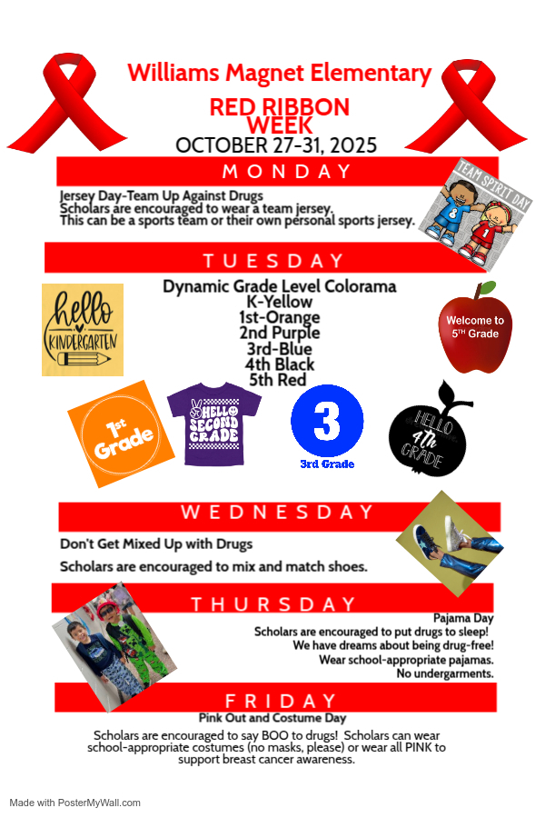 Red Ribbon Week October 27-31, 2025