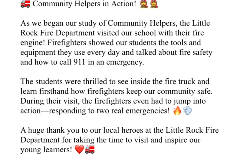 Thank you Little Rock Firefighters 🚒!