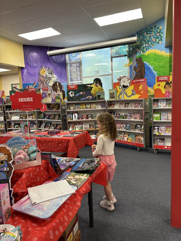 student at book fair