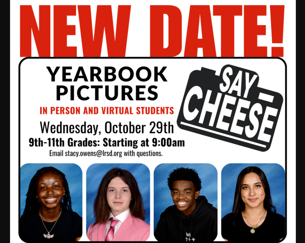 Flyer with New Date for Yearbook pictures.