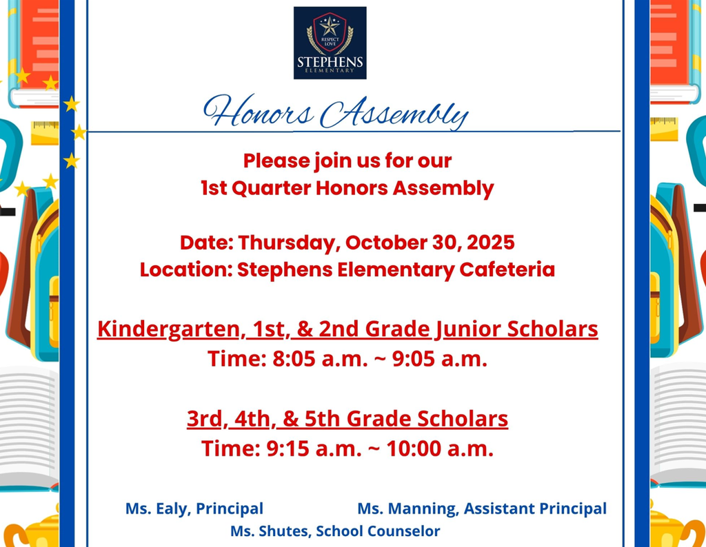 Honors Assembly, Thursday, Oct. 30th