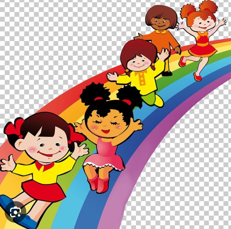 kids with bright colors