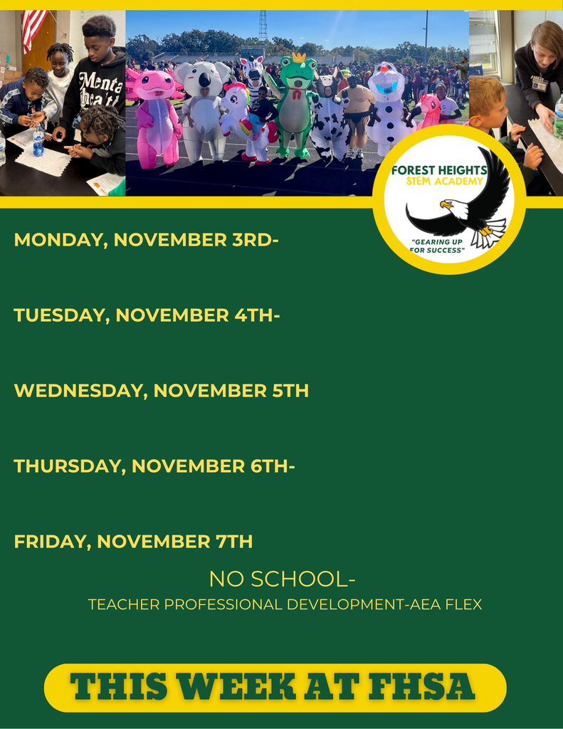 This week at FHSA. no school Friday
