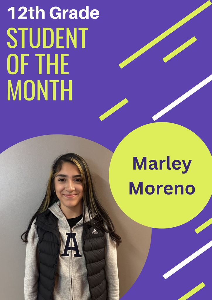 12th grade student of the month Marley Moreno