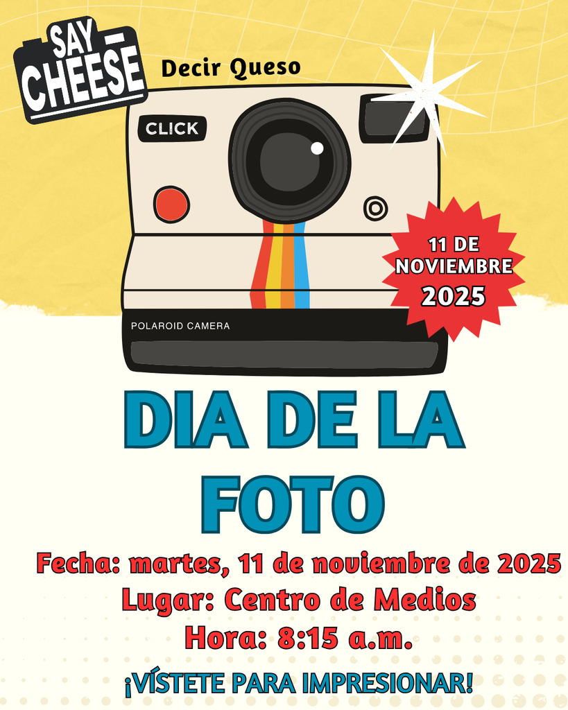 Blue and cream illustrated national camera day portrait