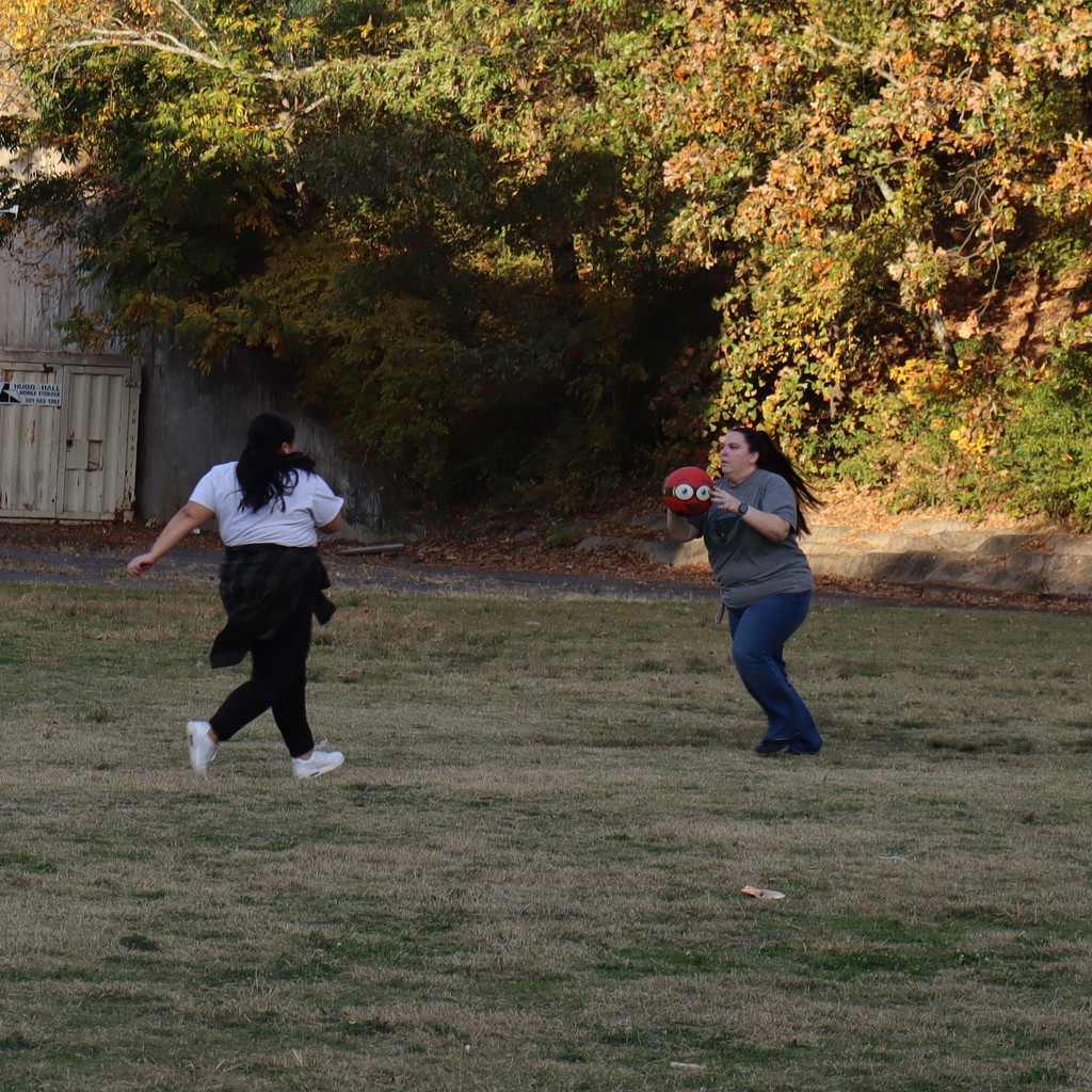 A teacher after making a catch