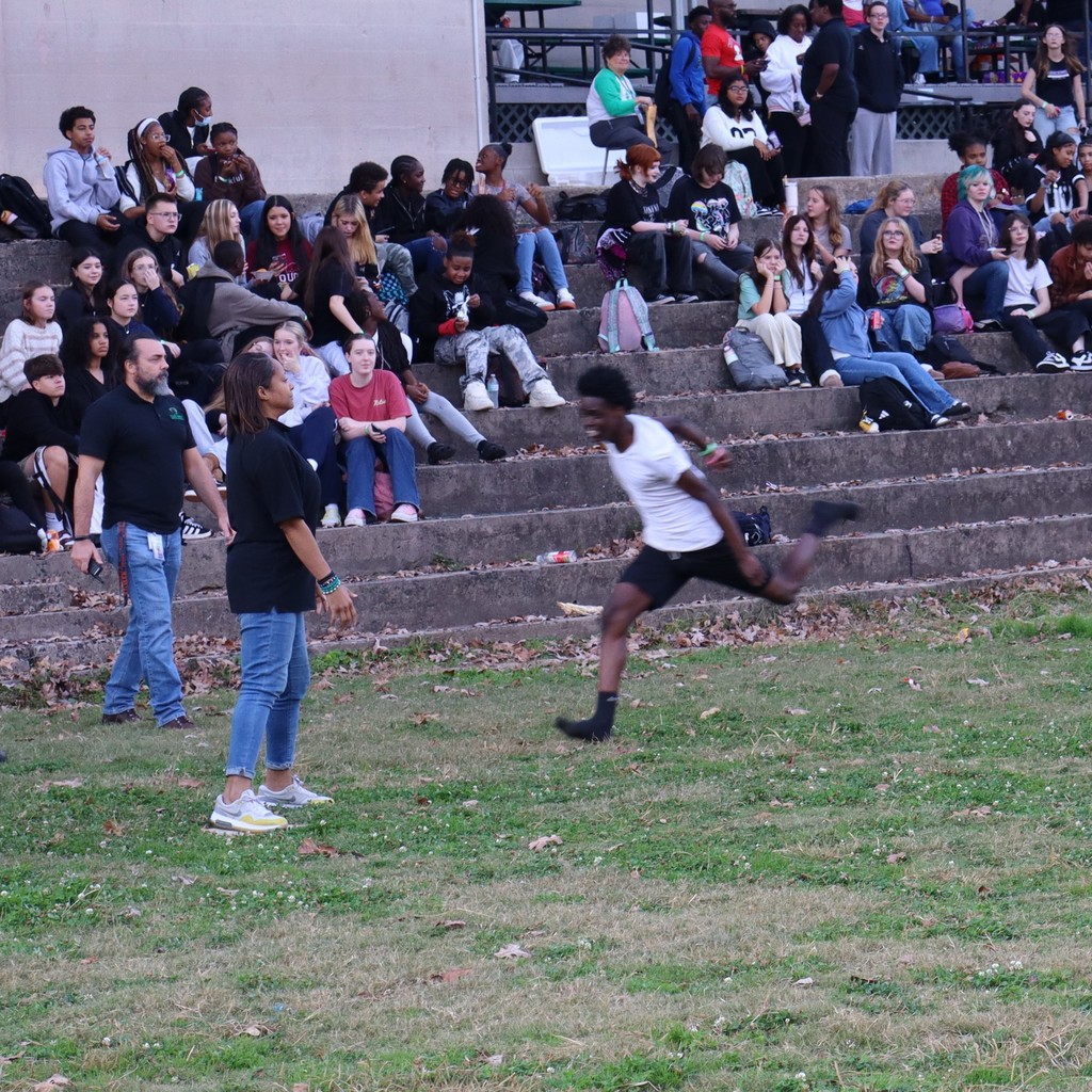 A student running for home