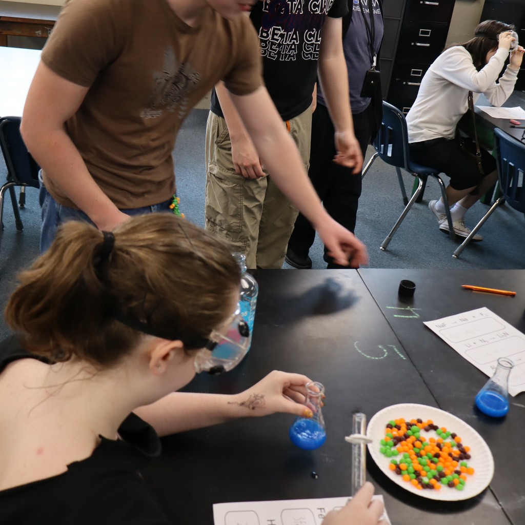 Students working together in science class