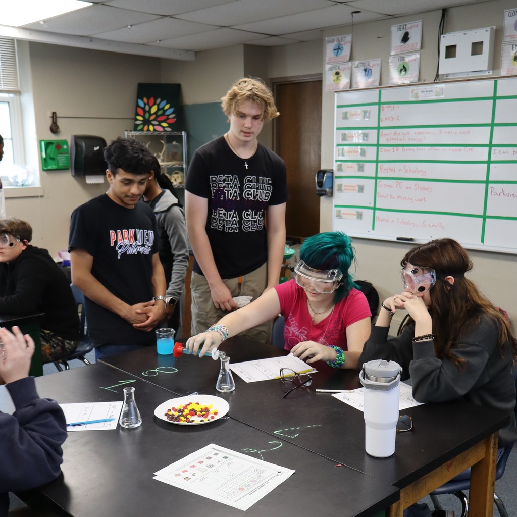Students working together in science class