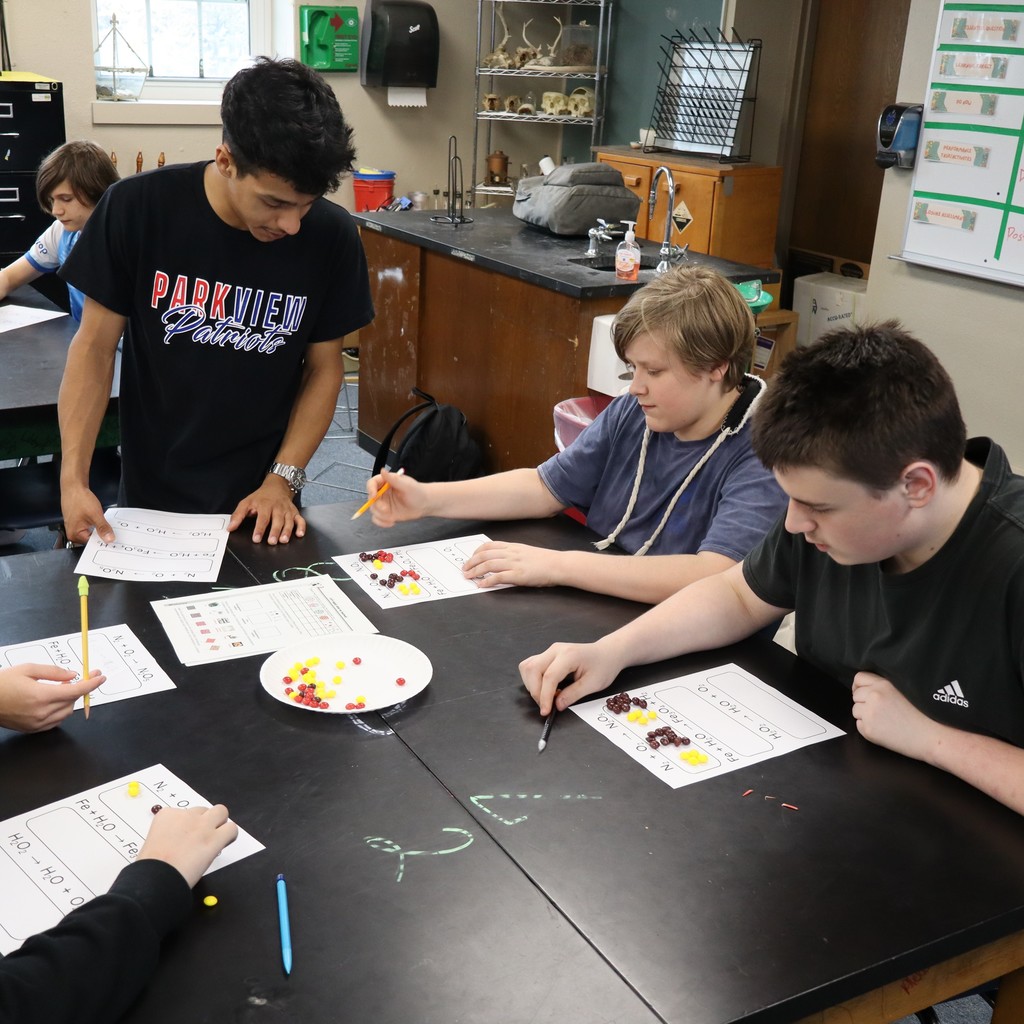 Students working together in science class