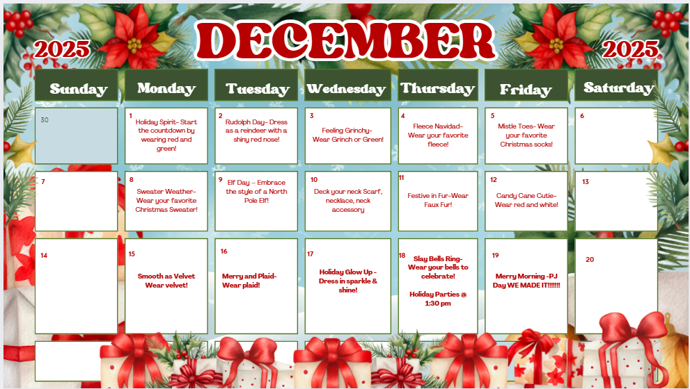 Holiday Fun Calendar