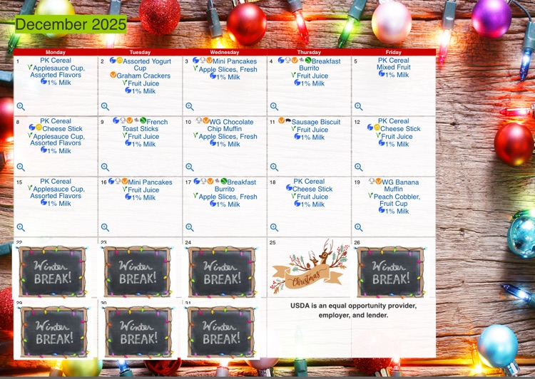 December breakfast menu