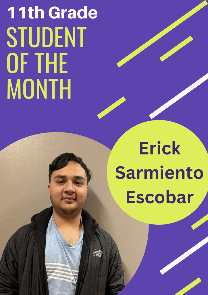 11th grade Student of the Month Erick Sarmiento Escobar