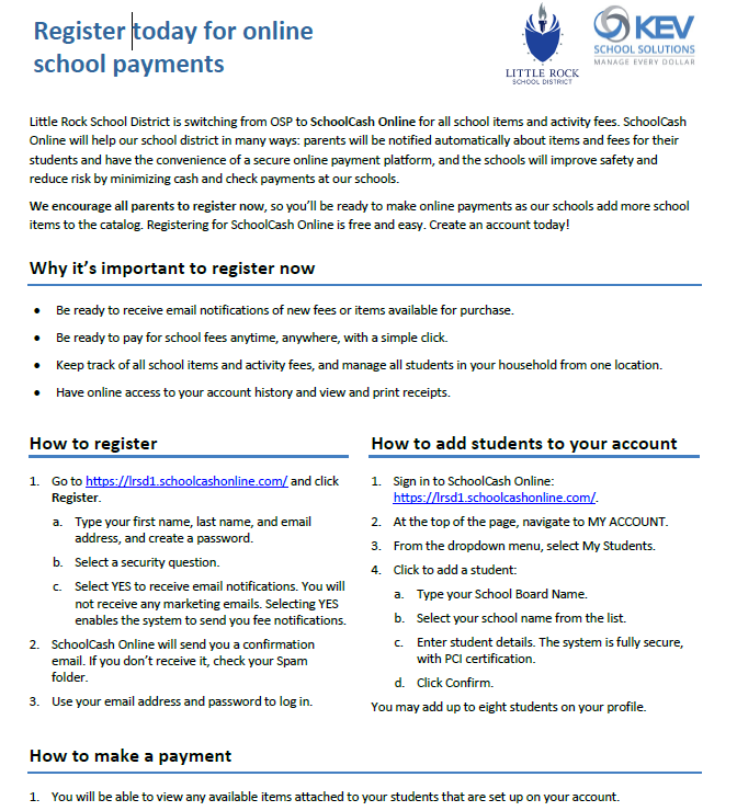 School Cash Online Directions
