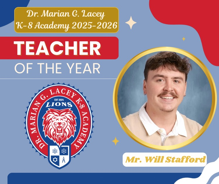 This is a teacher of the year post for Mr. Stafford. it is his picture 