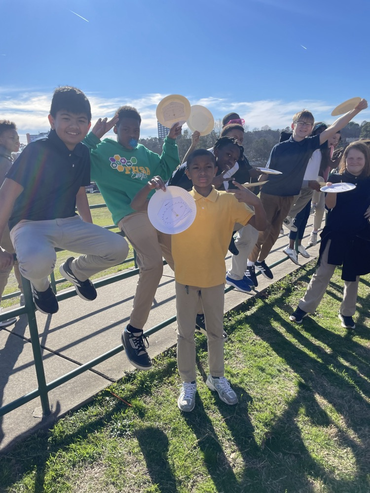 Students in 5th grade science made their own shadow clocks and were able to test them outside to see how the position of the sun can tell them the time of day! 