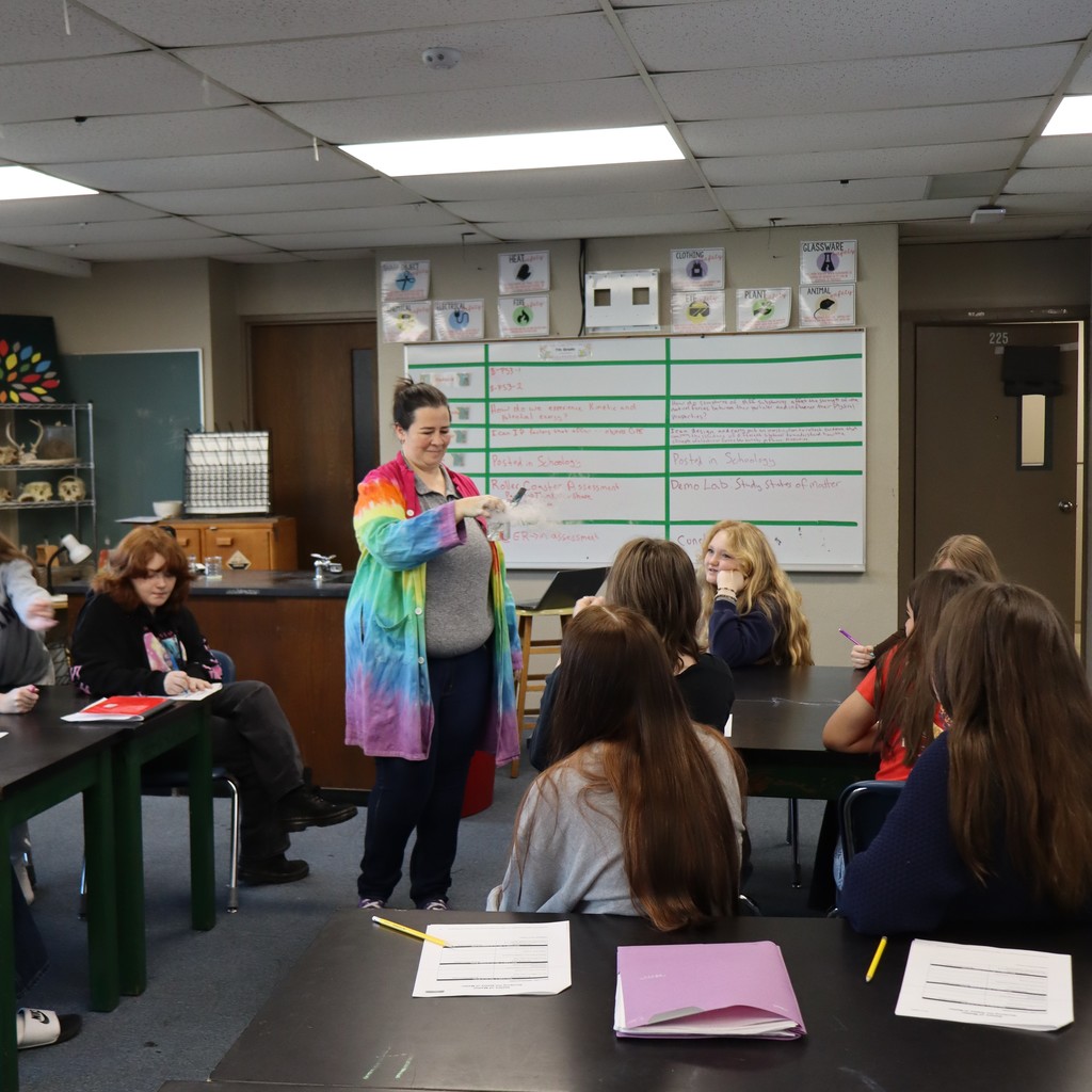 Mrs. Scott taking the container around so students can get an up close look