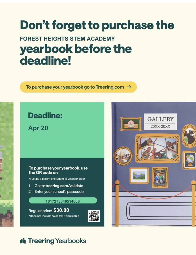 It’s yearbook time at FHSA! 🤩📘 Capture memories from this school year and make sure your student has their copy! Deadline to purchase: April 20 Order online at Treering.com — $30 
