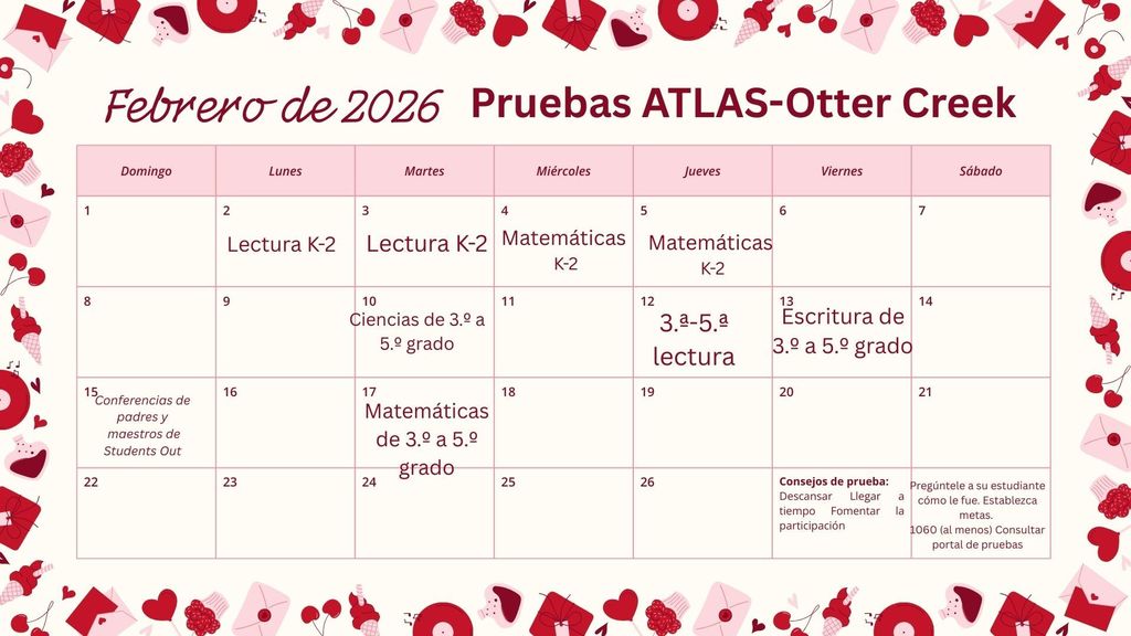 Testing Calendar Spanish