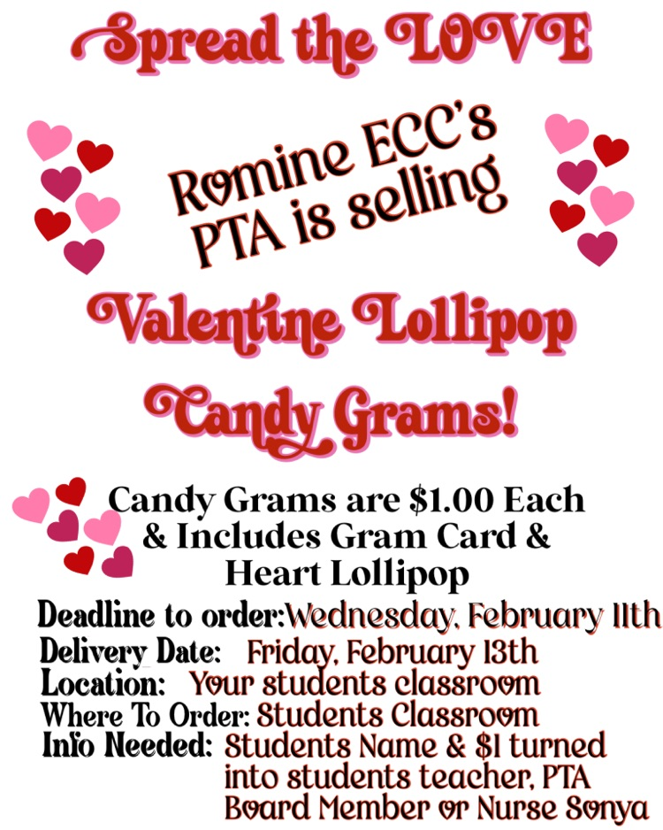 Candy Grams $1 sponsored by Romine ECC PTA
