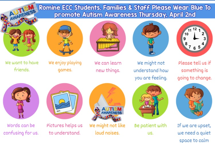 Wear Blue For Autism Awareness Day