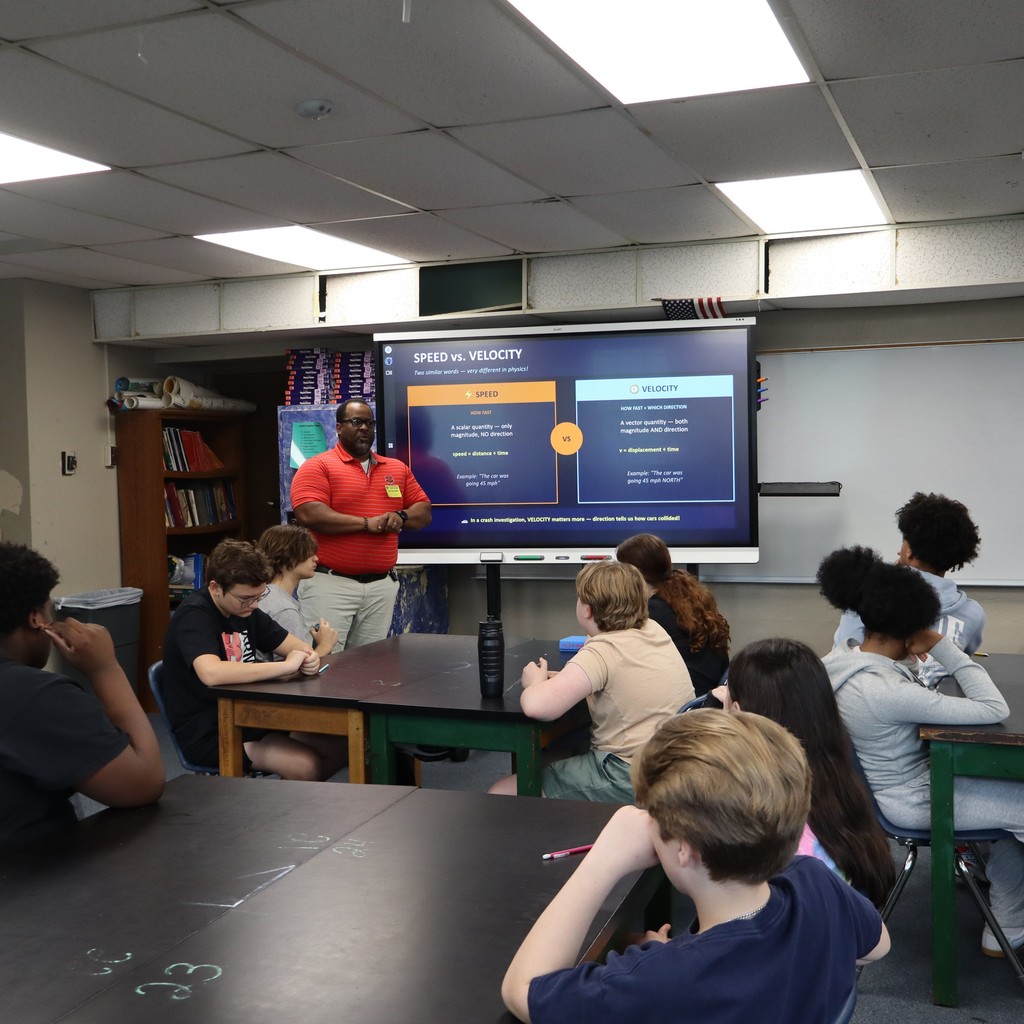 Sgt. Scott presenting to physical science students