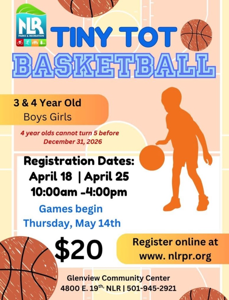 Tiny Tots Basketball sign up 4/18 & 4/25