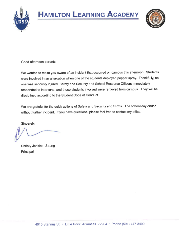 Letter from principal regarding incident at Hamilton:  https://aptg.co/4X58Gg