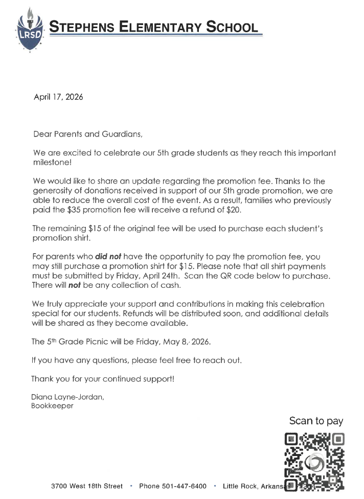 5th grade promotion update
