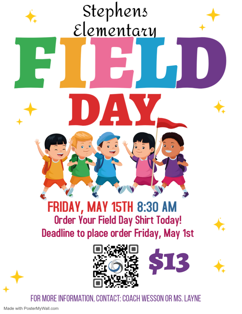 Field Day shirts. Deadline is May 1st!