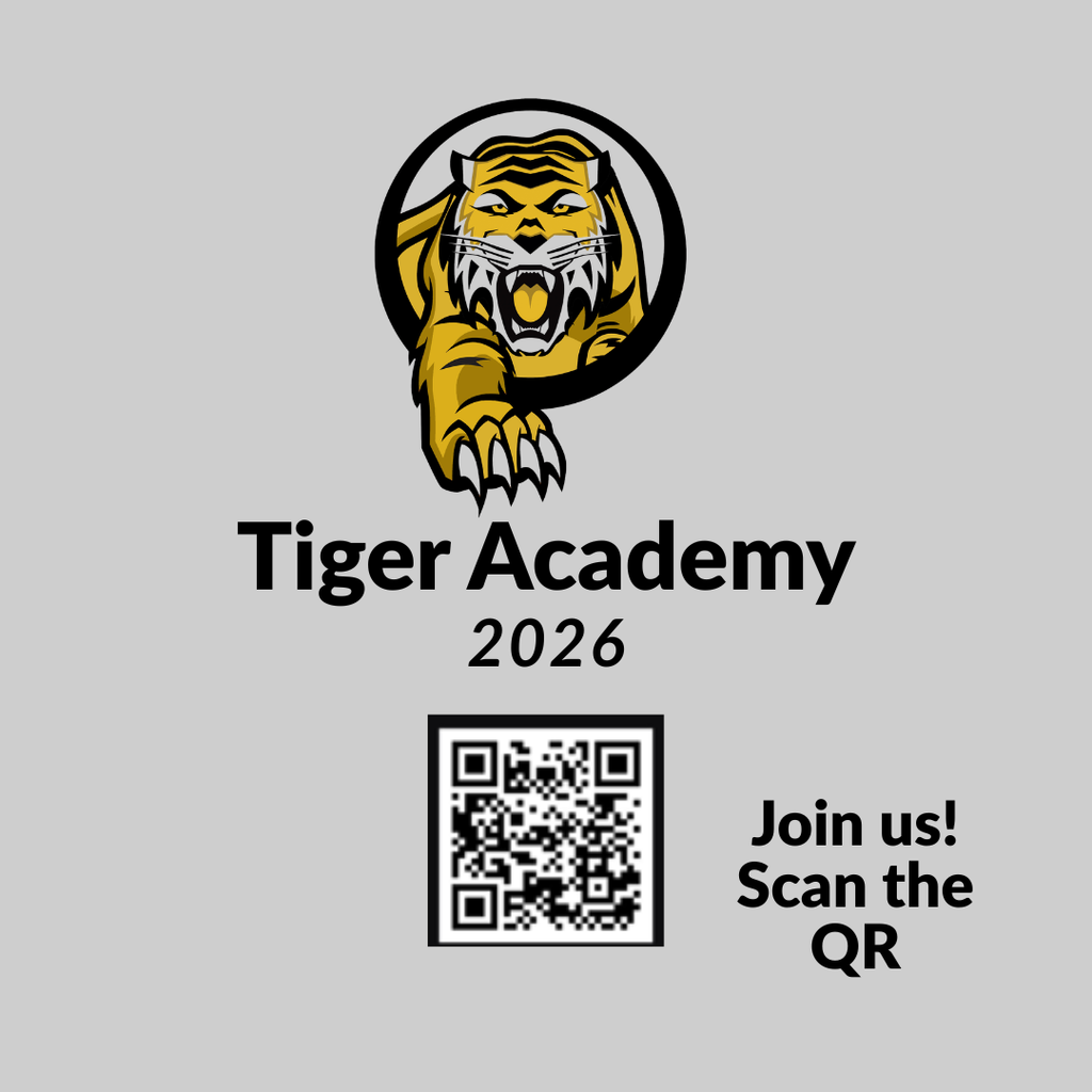 Tiger logo with QR code for Tiger Academy 2026