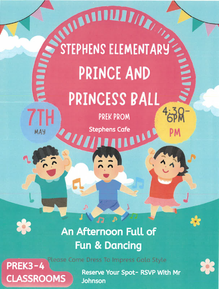 PreK Prince and Princess Ball Thursday, May 7th at 4:30