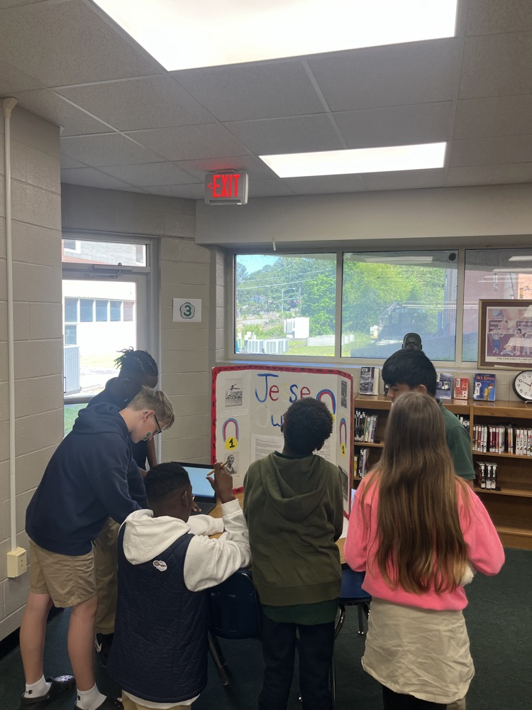 5th graders got to present their hard work on famous athletes today. They collaborated in groups researching how their athlete overcame barriers, wrote a paper together, and shared their knowledge with other students today.