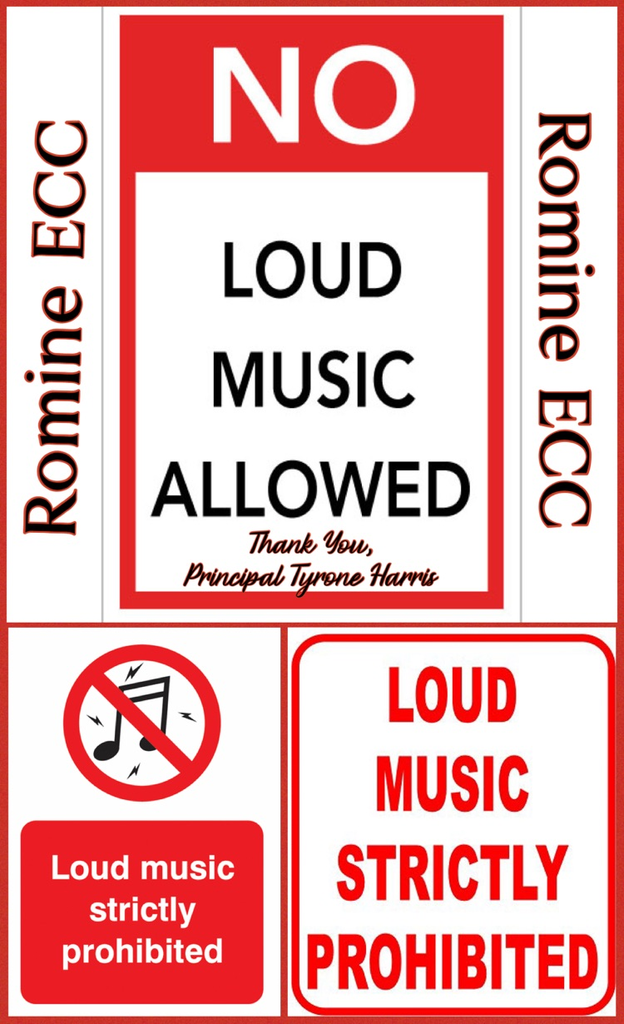 No loud music. 