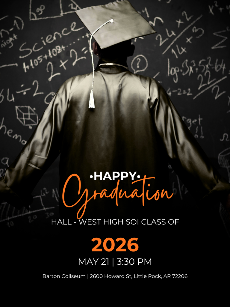 Picture of graduate with graduation announcement.