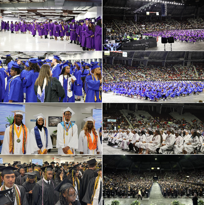 Pictures from the graduations of Southwest, Parkview, Hall-West, and Central