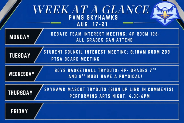 week at a glance