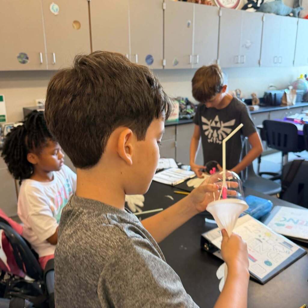 Our 4th grade students created working lung models in Science Lab!