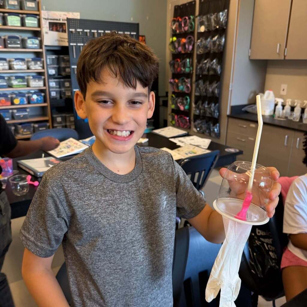 Our 4th grade students created working lung models in Science Lab!